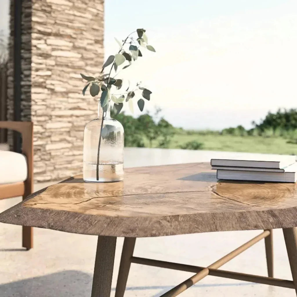 Castelle Natures Wood Coffee Table-Outdoor Coffee Tables-Castelle-LOOMLAN