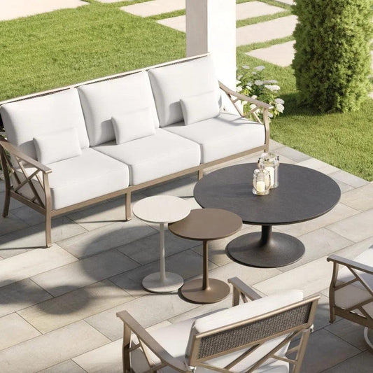 Castelle Tulip Outdoor Round Coffee Table-Outdoor Coffee Tables-Castelle-LOOMLAN