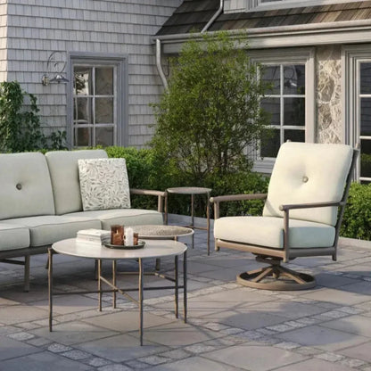 Castelle Twig Faux Wood Look Outdoor Coffee Table-Outdoor Coffee Tables-Castelle-LOOMLAN