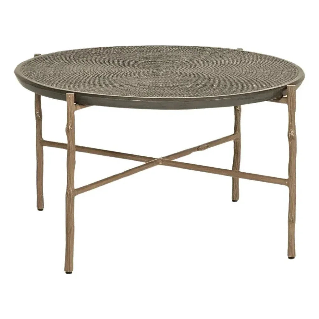 Castelle Twig Faux Wood Look Outdoor Coffee Table-Outdoor Coffee Tables-Castelle-LOOMLAN