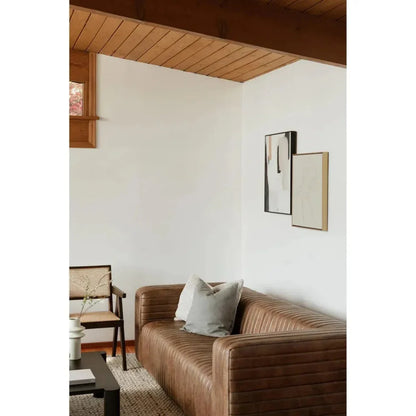 Castle - Grain Leather & Solid Pine Brown Sofa - LOOMLAN - Moe's Home - Sofas & Loveseats