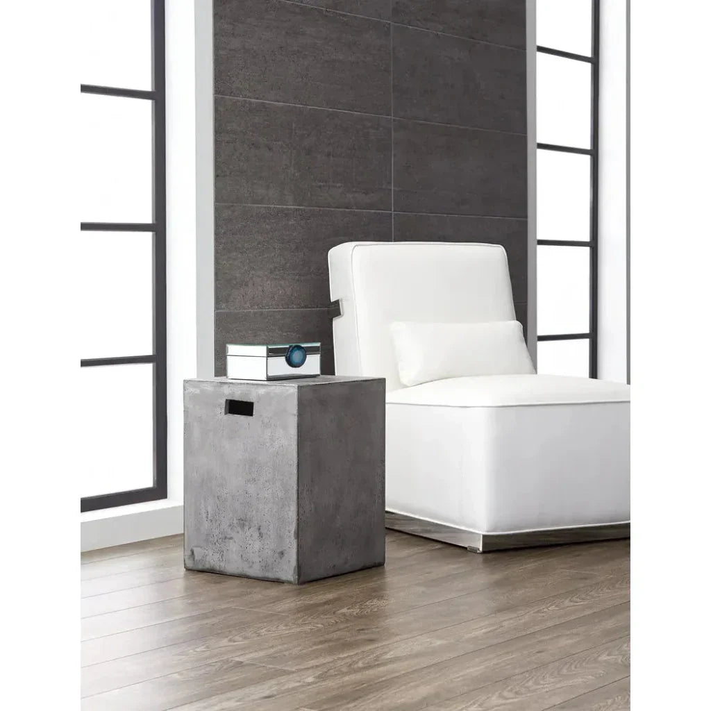 Castor Concrete Outdoor Square End Table - LOOMLAN - SUNPAN - Outdoor Side Tables
