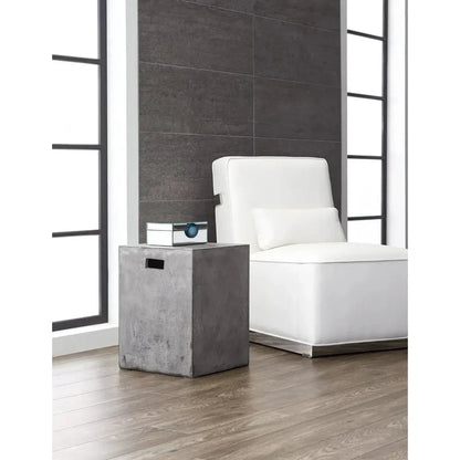 Castor Concrete Outdoor Square End Table - LOOMLAN - SUNPAN - Outdoor Side Tables