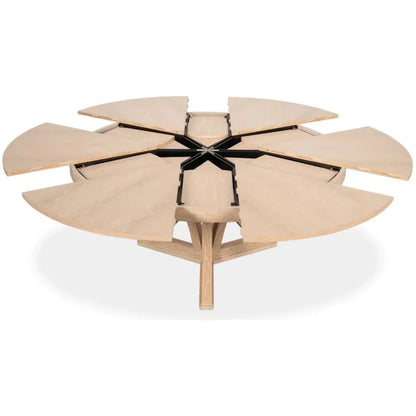 Casual Jupe Extendable Round Dining Table-Dining Tables-Sarreid-LOOMLAN