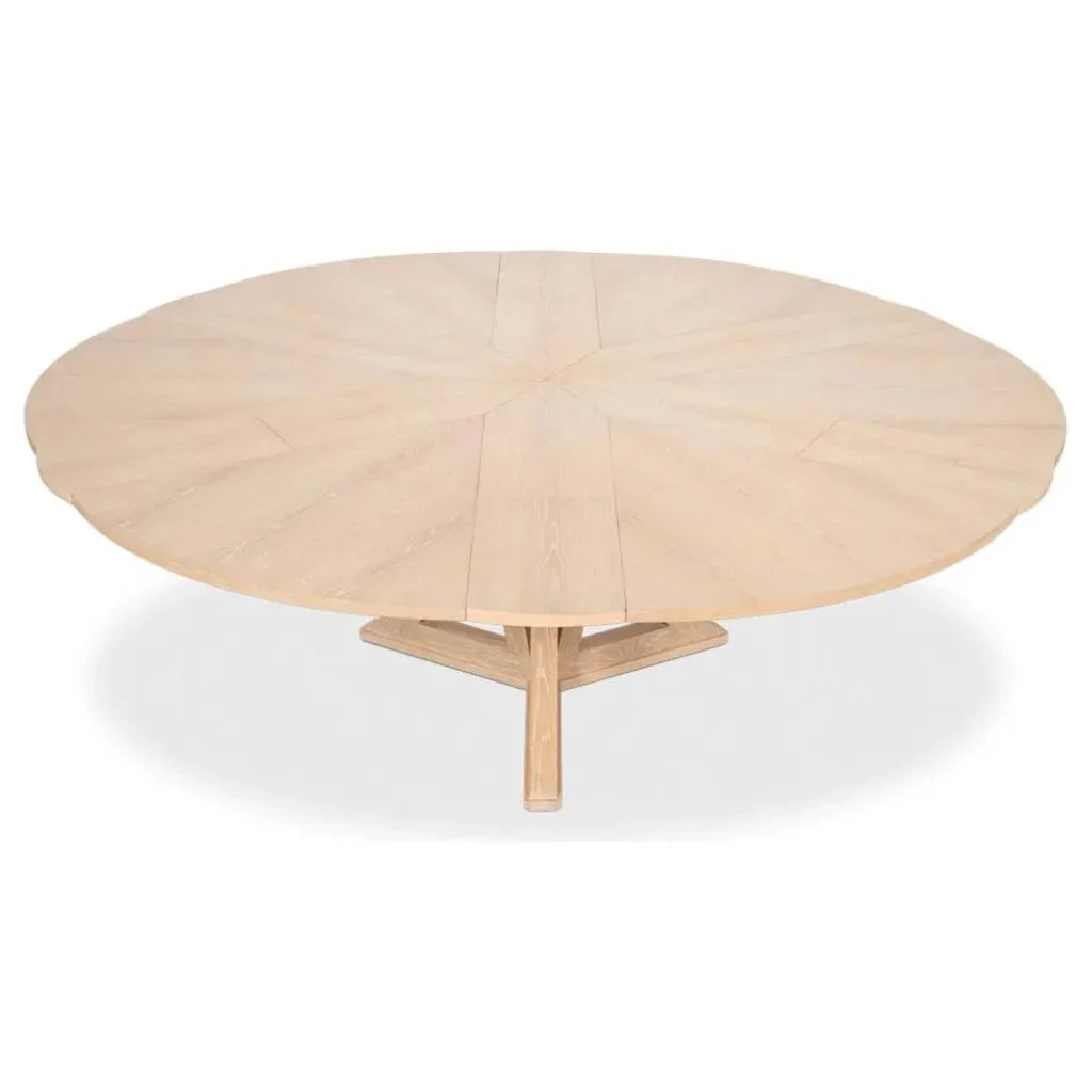 Casual Jupe Extendable Round Dining Table-Dining Tables-Sarreid-LOOMLAN