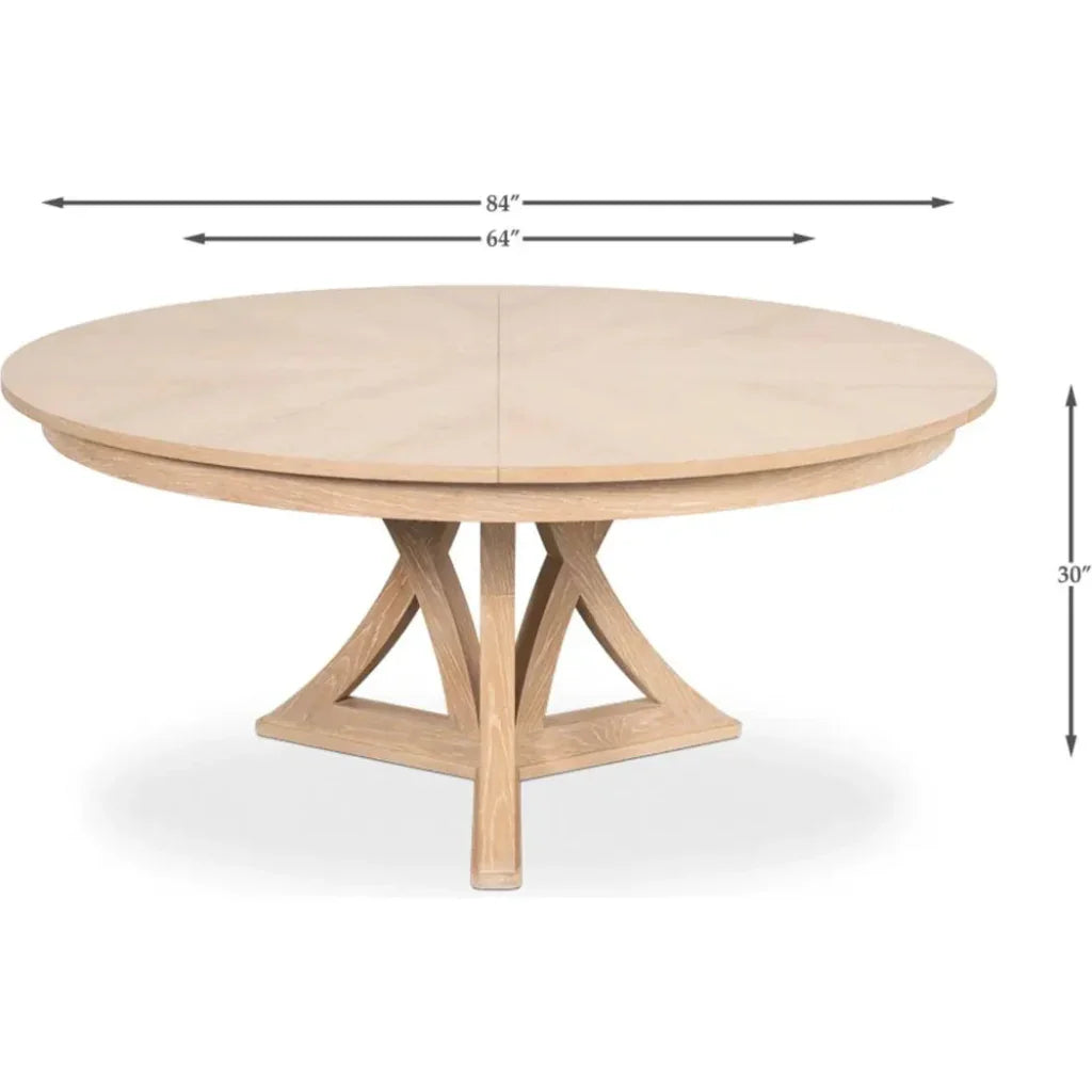 Casual Jupe Extendable Round Dining Table-Dining Tables-Sarreid-LOOMLAN