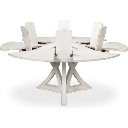 Casual Jupe Extendable Round Dining Table-Dining Tables-Sarreid-LOOMLAN