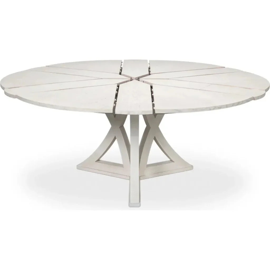 Casual Jupe Extendable Round Dining Table-Dining Tables-Sarreid-LOOMLAN