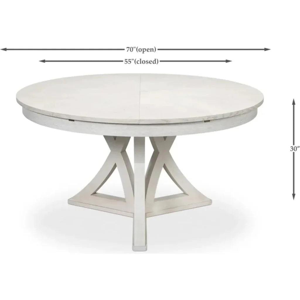 Casual Jupe Extendable Round Dining Table-Dining Tables-Sarreid-LOOMLAN