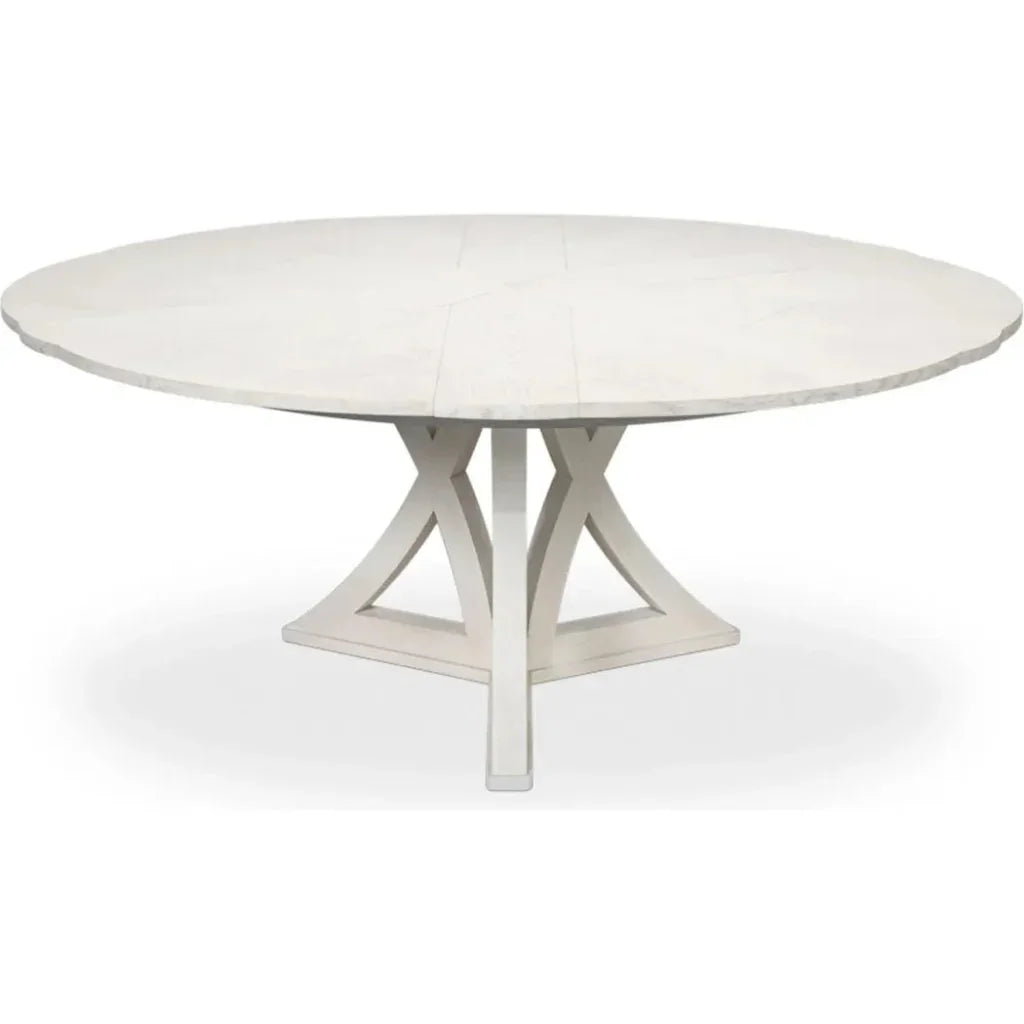 Casual Jupe Extendable Round Dining Table-Dining Tables-Sarreid-LOOMLAN
