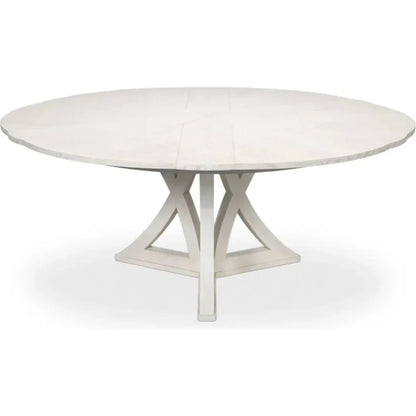 Casual Jupe Extendable Round Dining Table-Dining Tables-Sarreid-LOOMLAN