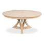 Casual Jupe Extendable Round Dining Table-Dining Tables-Sarreid-Natural-55"dia-LOOMLAN