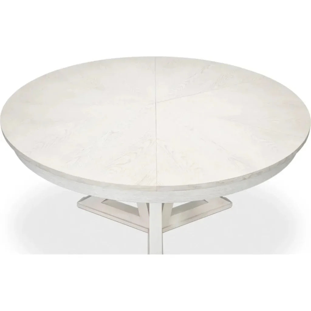 Casual Jupe Extendable Round Dining Table-Dining Tables-Sarreid-LOOMLAN