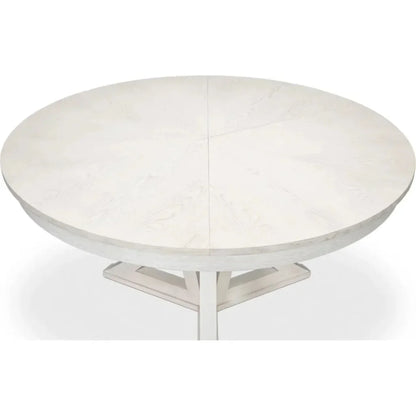 Casual Jupe Extendable Round Dining Table-Dining Tables-Sarreid-LOOMLAN