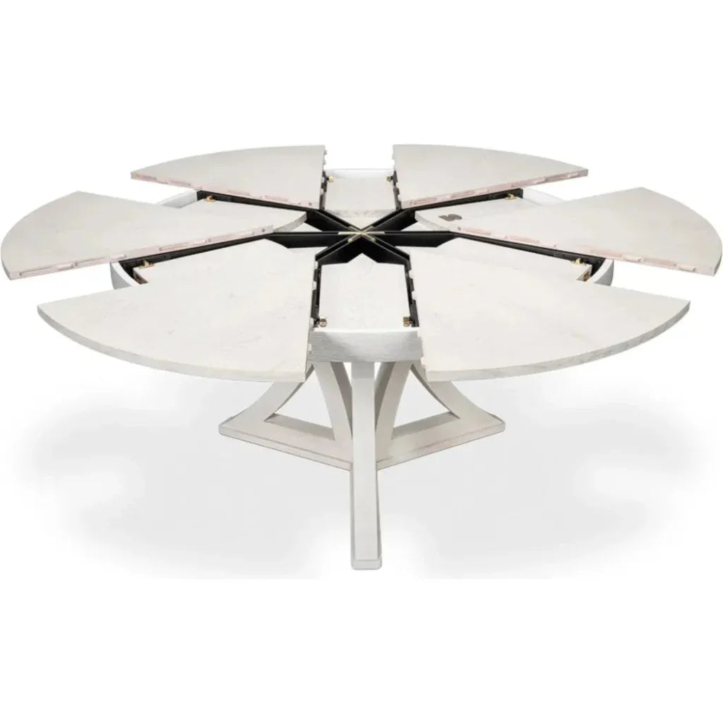 Casual Jupe Extendable Round Dining Table-Dining Tables-Sarreid-LOOMLAN