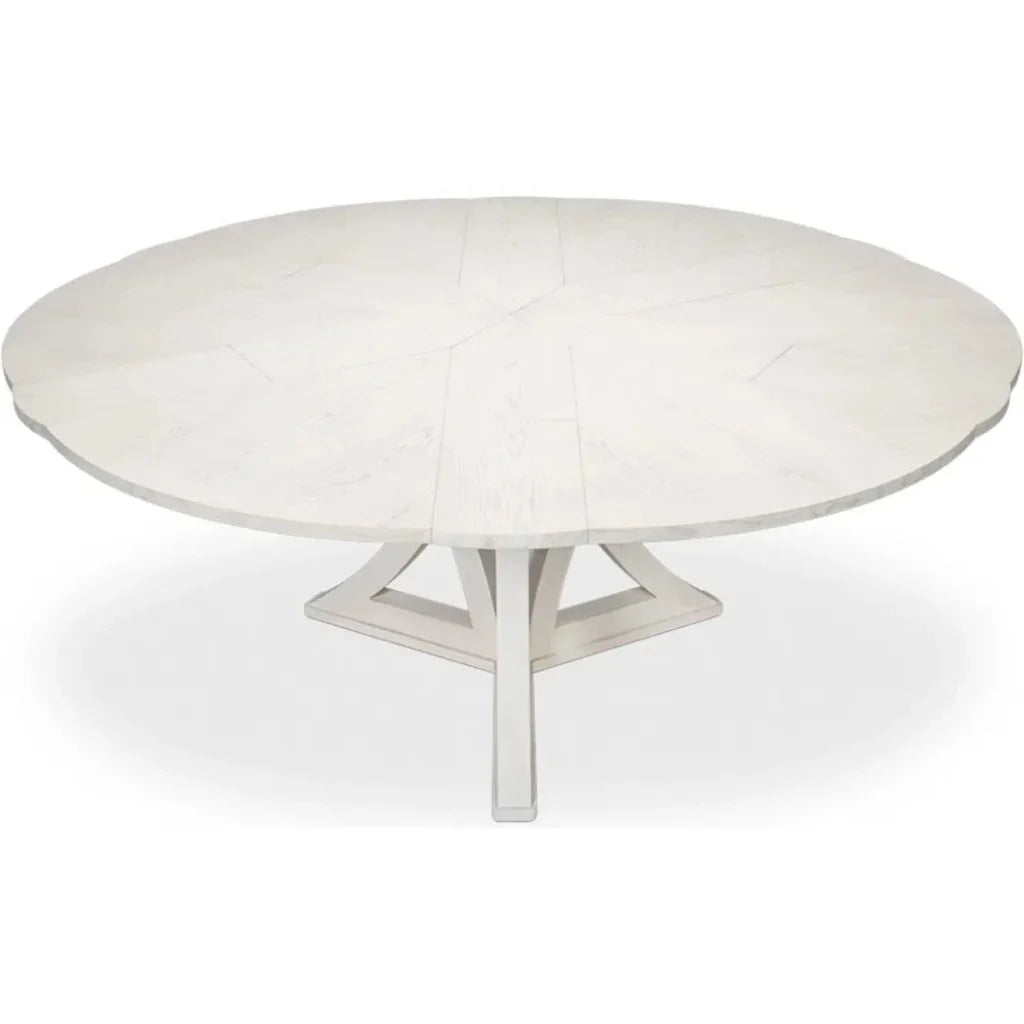 Casual Jupe Extendable Round Dining Table-Dining Tables-Sarreid-LOOMLAN