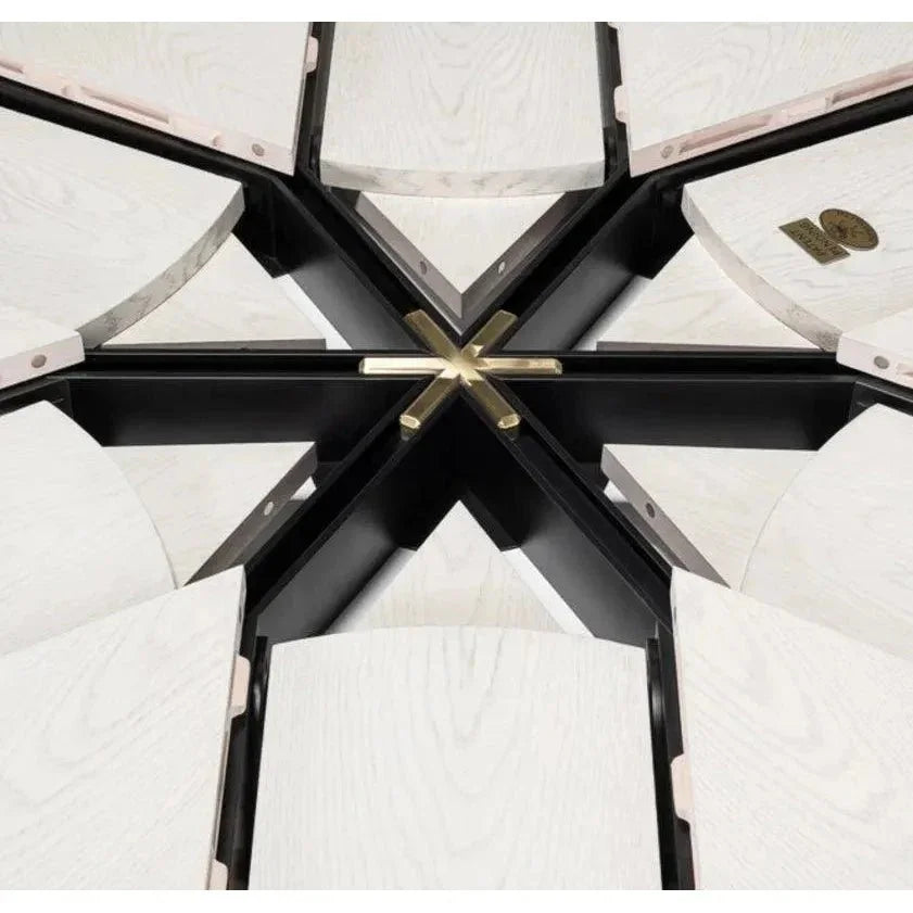 Casual Jupe Extendable Round Dining Table-Dining Tables-Sarreid-LOOMLAN