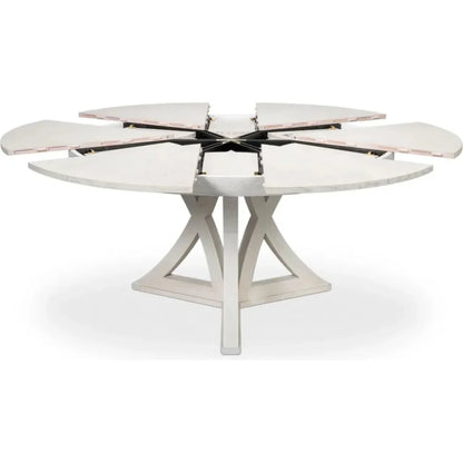 Casual Jupe Extendable Round Dining Table-Dining Tables-Sarreid-LOOMLAN