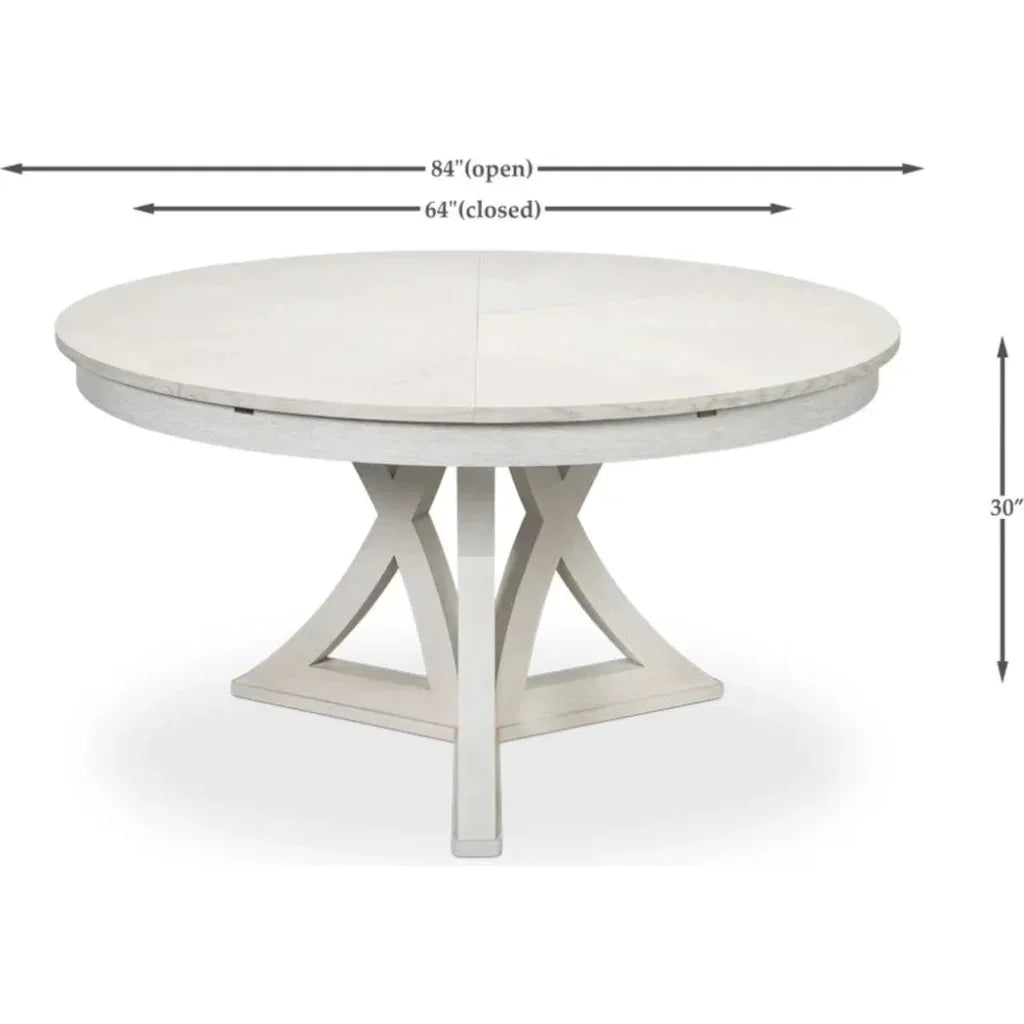 Casual Jupe Extendable Round Dining Table-Dining Tables-Sarreid-LOOMLAN