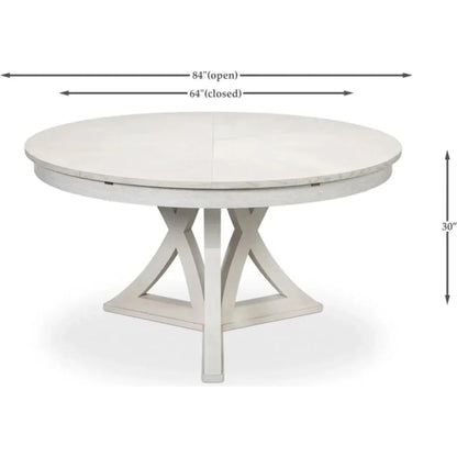 Casual Jupe Extendable Round Dining Table-Dining Tables-Sarreid-LOOMLAN
