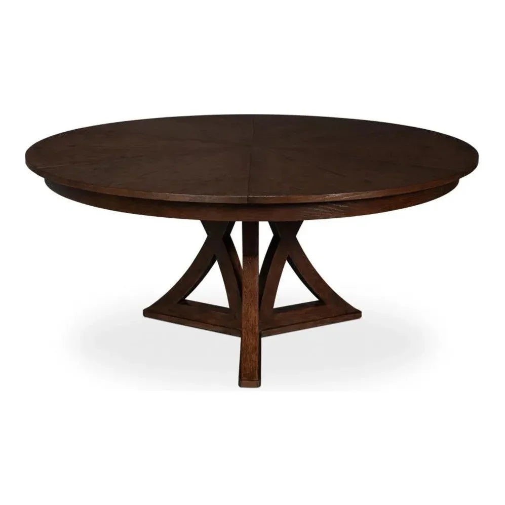 Casual Jupe Extendable Round Dining Table-Dining Tables-Sarreid-LOOMLAN