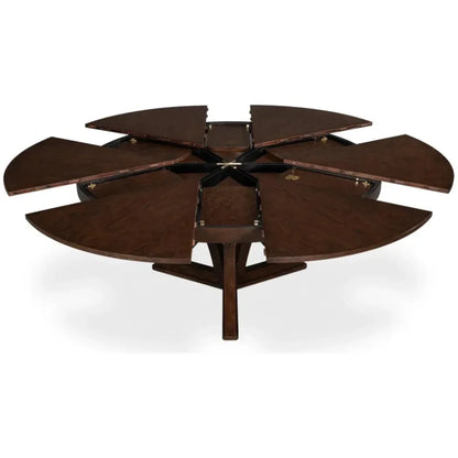 Casual Jupe Extendable Round Dining Table-Dining Tables-Sarreid-LOOMLAN