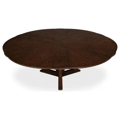 Casual Jupe Extendable Round Dining Table-Dining Tables-Sarreid-LOOMLAN