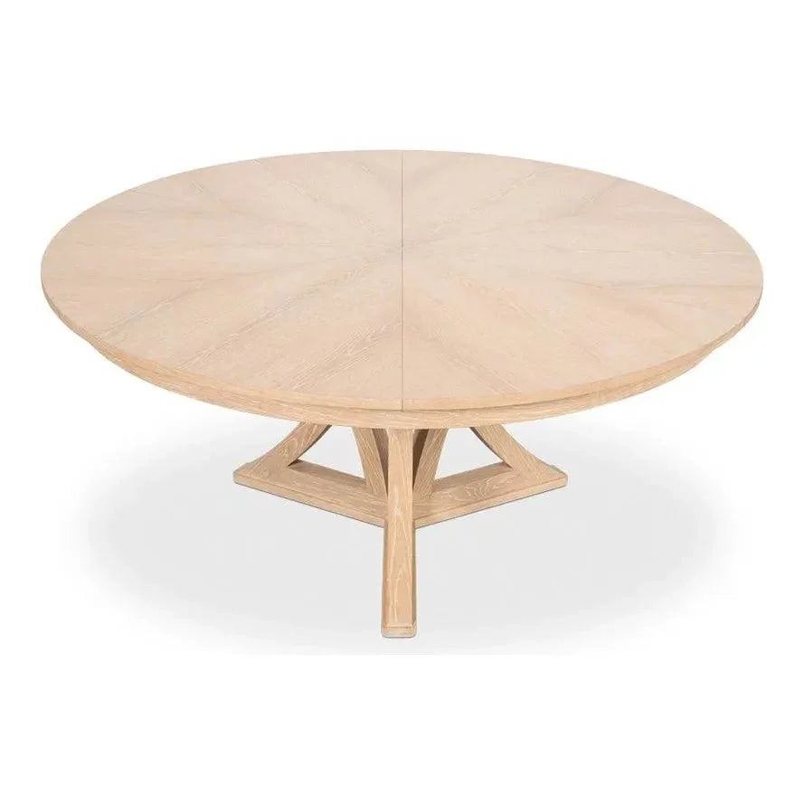 Casual Jupe Extendable Round Dining Table-Dining Tables-Sarreid-LOOMLAN