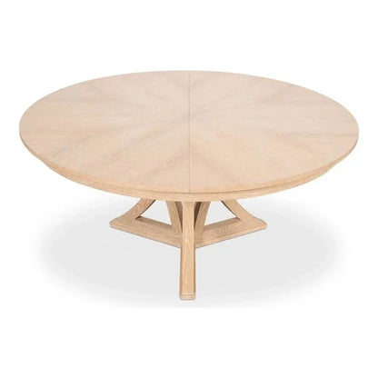 Casual Jupe Extendable Round Dining Table-Dining Tables-Sarreid-LOOMLAN