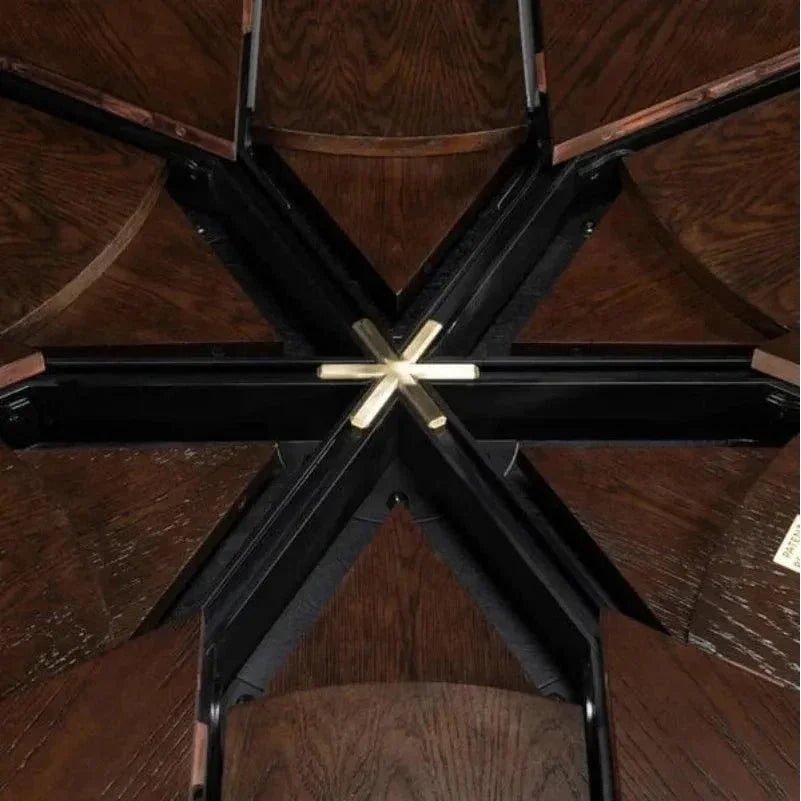 Casual Jupe Extendable Round Dining Table-Dining Tables-Sarreid-LOOMLAN