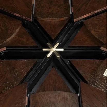 Casual Jupe Extendable Round Dining Table-Dining Tables-Sarreid-LOOMLAN