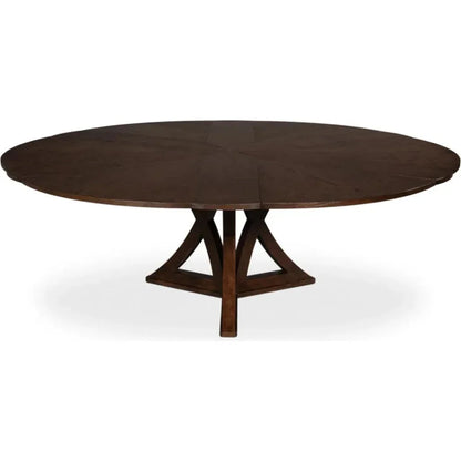 Casual Jupe Extendable Round Dining Table-Dining Tables-Sarreid-LOOMLAN