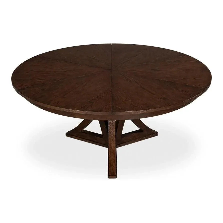 Casual Jupe Extendable Round Dining Table-Dining Tables-Sarreid-LOOMLAN
