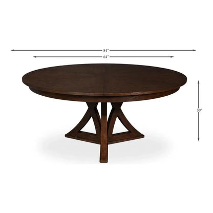 Casual Jupe Extendable Round Dining Table-Dining Tables-Sarreid-LOOMLAN