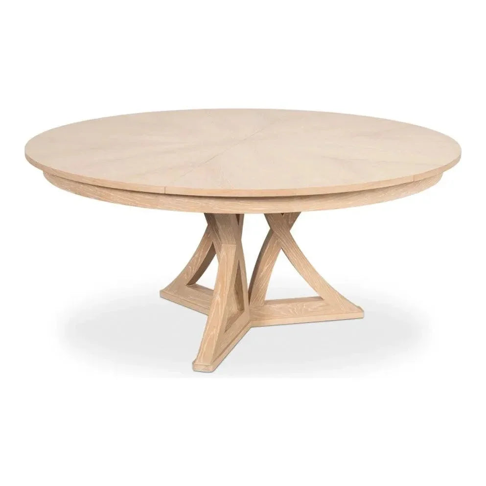 Casual Jupe Extendable Round Dining Table-Dining Tables-Sarreid-LOOMLAN