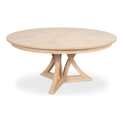 Casual Jupe Extendable Round Dining Table-Dining Tables-Sarreid-LOOMLAN