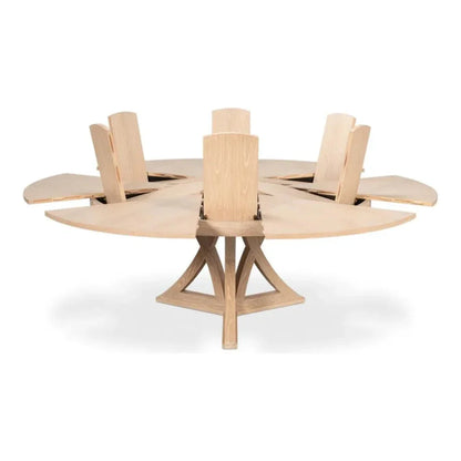 Casual Jupe Extendable Round Dining Table-Dining Tables-Sarreid-LOOMLAN