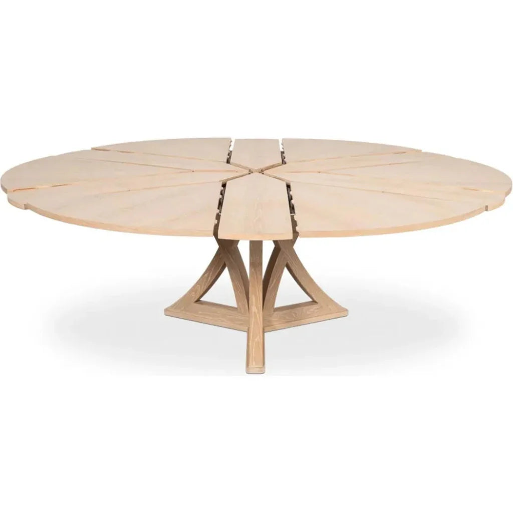 Casual Jupe Extendable Round Dining Table-Dining Tables-Sarreid-LOOMLAN