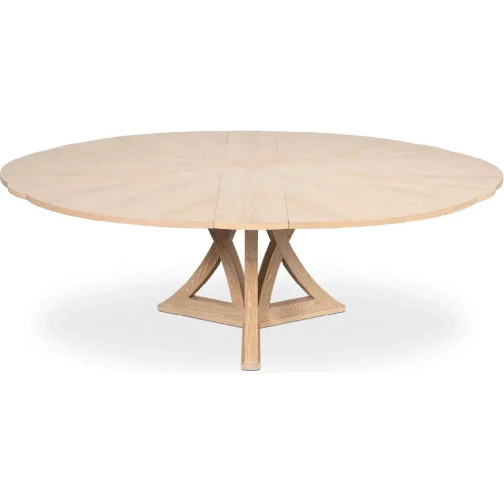 Casual Jupe Extendable Round Dining Table-Dining Tables-Sarreid-LOOMLAN