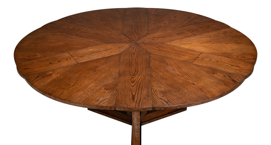 Casual Jupe Extendable Wooden Dining Table-Dining Tables-Sarreid-LOOMLAN