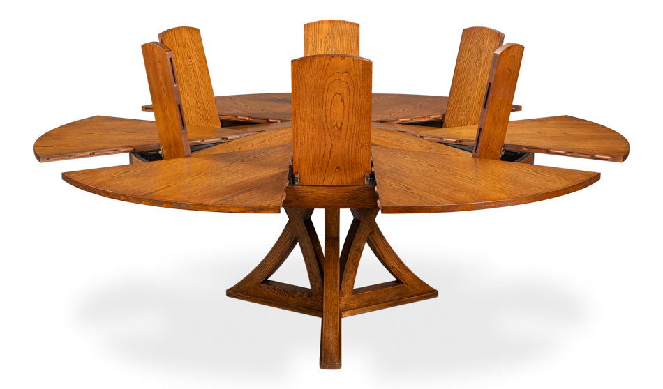 Casual Jupe Extendable Wooden Dining Table-Dining Tables-Sarreid-LOOMLAN