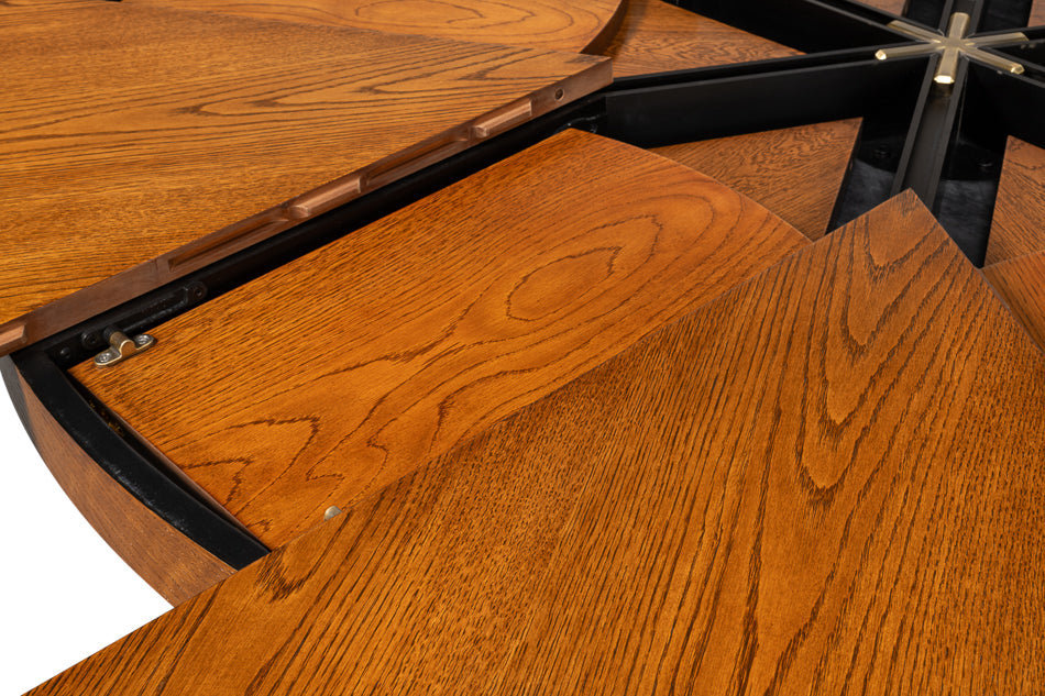 Casual Jupe Extendable Wooden Dining Table-Dining Tables-Sarreid-LOOMLAN