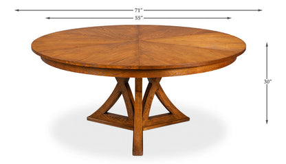 Casual Jupe Extendable Wooden Dining Table-Dining Tables-Sarreid-LOOMLAN