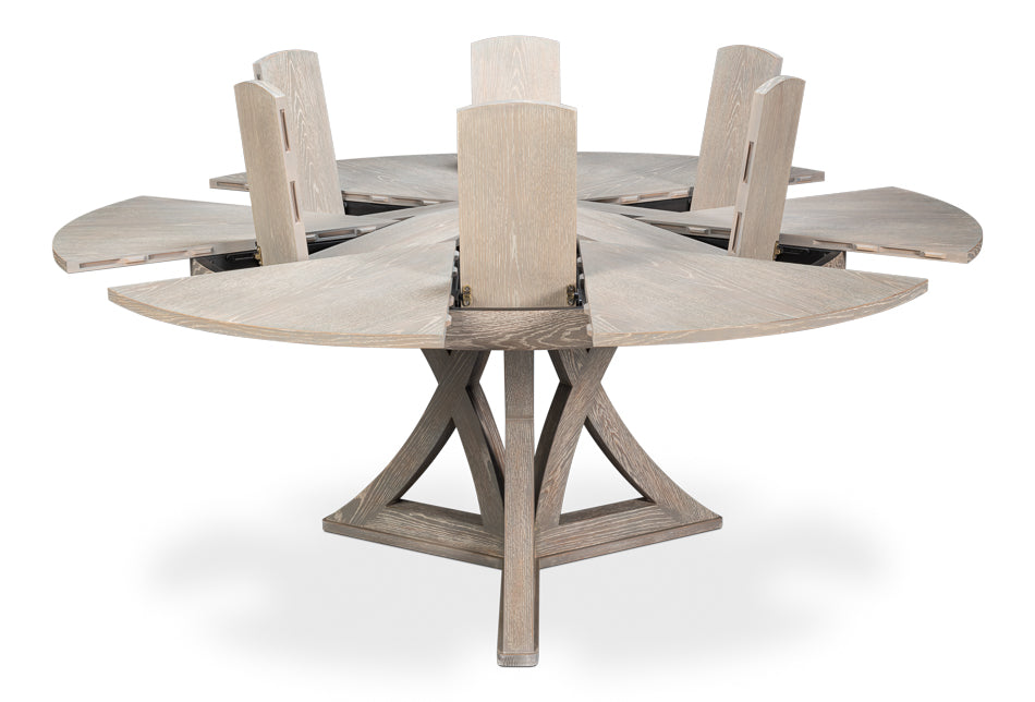 Casual Jupe Extendable Wooden Dining Table-Dining Tables-Sarreid-LOOMLAN