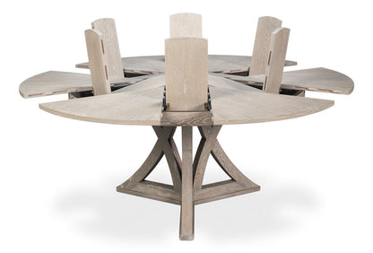 Casual Jupe Extendable Wooden Dining Table-Dining Tables-Sarreid-LOOMLAN