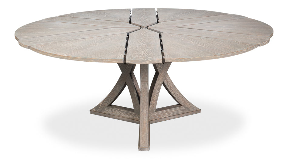 Casual Jupe Extendable Wooden Dining Table-Dining Tables-Sarreid-LOOMLAN