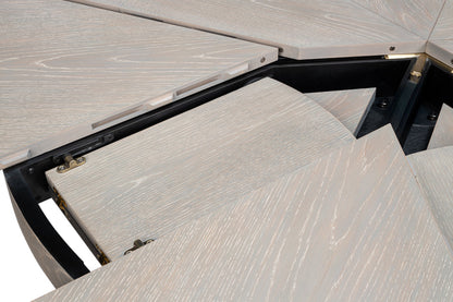 Casual Jupe Extendable Wooden Dining Table-Dining Tables-Sarreid-LOOMLAN