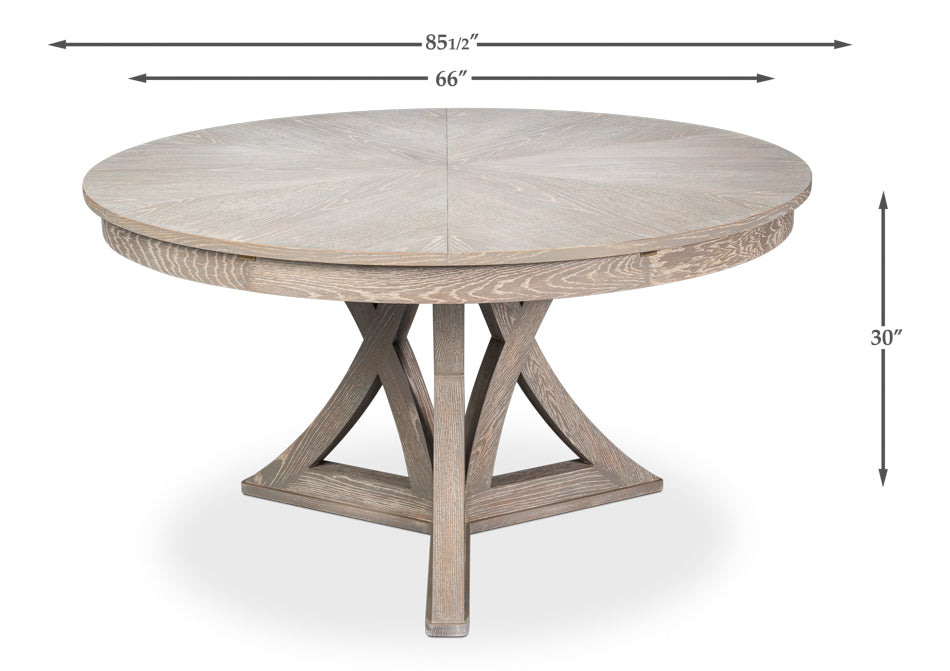 Casual Jupe Extendable Wooden Dining Table-Dining Tables-Sarreid-LOOMLAN