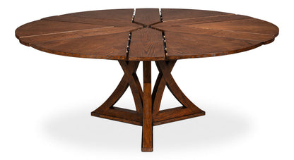 Casual Jupe Extendable Wooden Dining Table-Dining Tables-Sarreid-LOOMLAN