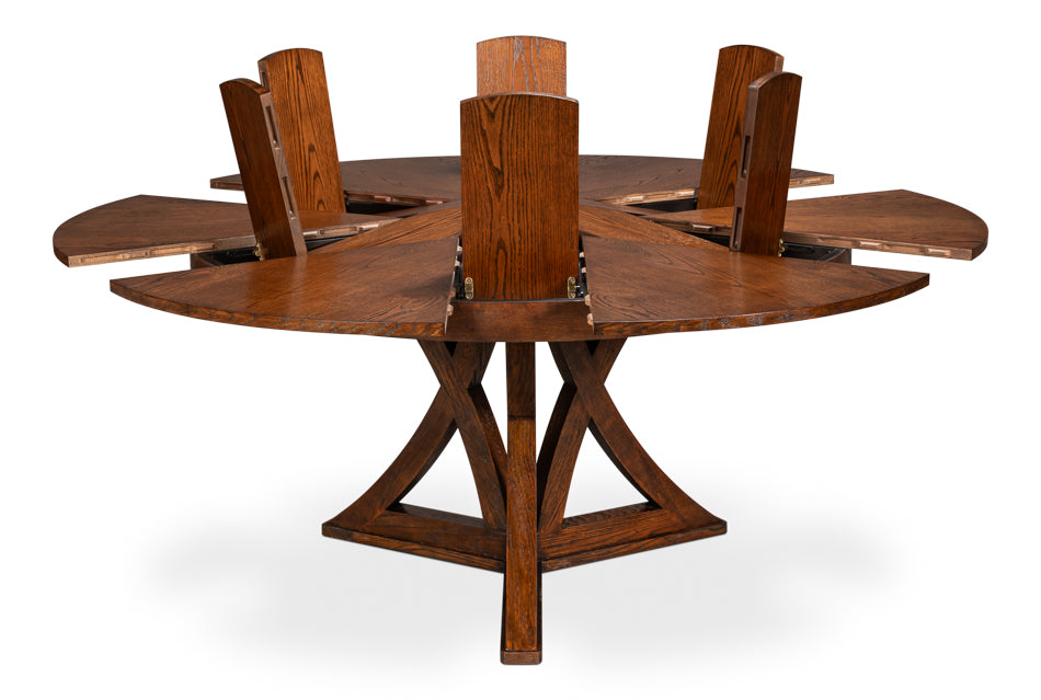 Casual Jupe Extendable Wooden Dining Table-Dining Tables-Sarreid-LOOMLAN
